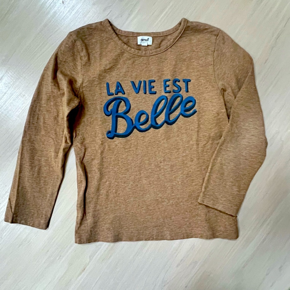Kids Oeuf long sleeve printed tee, size 6 years
